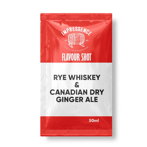 Impressence rye whiskey Canadian dry ginger ale flavour shot