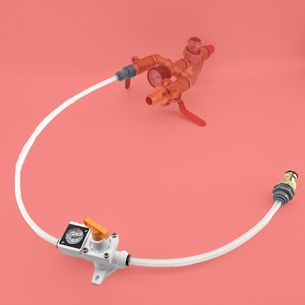 Inline water regulator for hydropress inlet