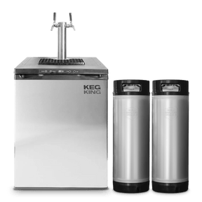 Kegmaster Premium XL 2 tap kegerator with two kegs