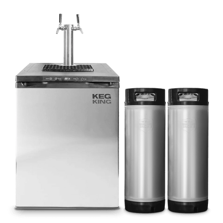 Kegmaster Premium XL 2 tap kegerator with two kegs