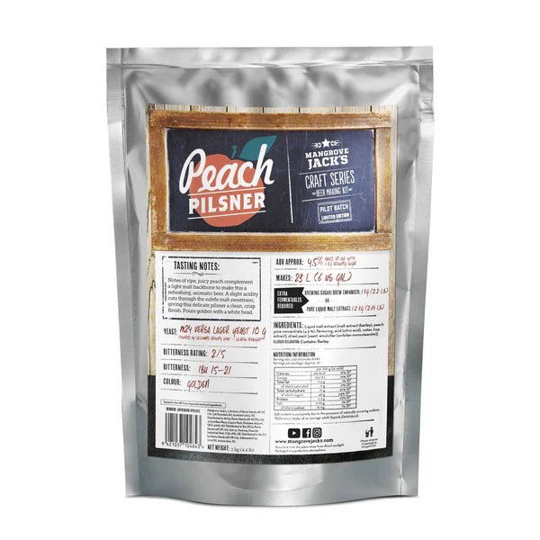 Mangrove Jack's Peach Pilsner - 2kg (makes 23L) - Distillery King Australia