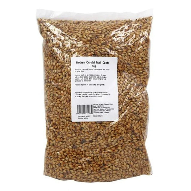 Medium Crystal Malt Grain - Whole 1 kg - Distillery King Australia