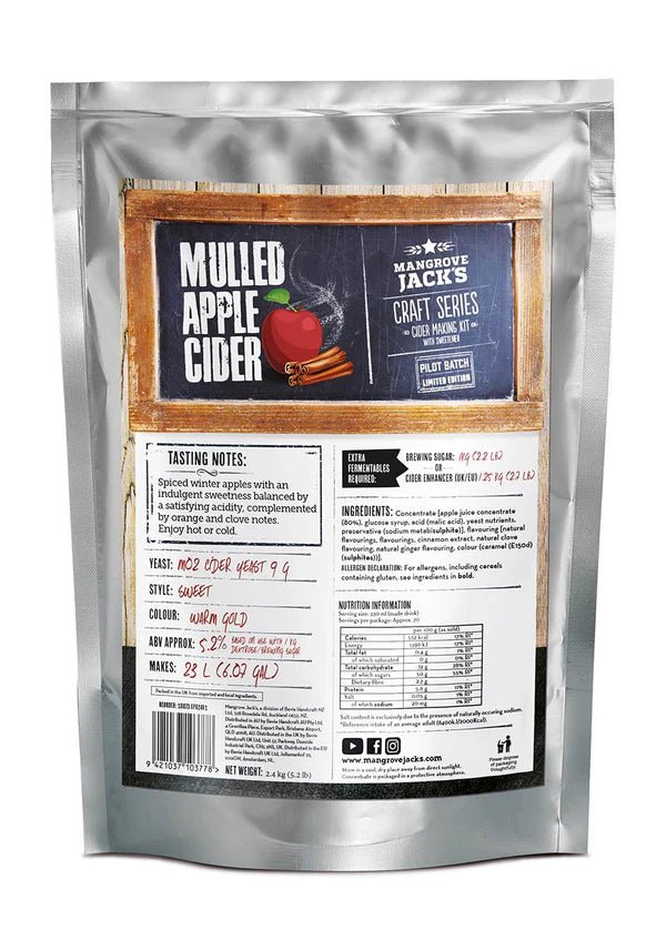 Mulled Apple Cider Brewing Pouch 2.4kg (makes 23L) - Distillery King Australia