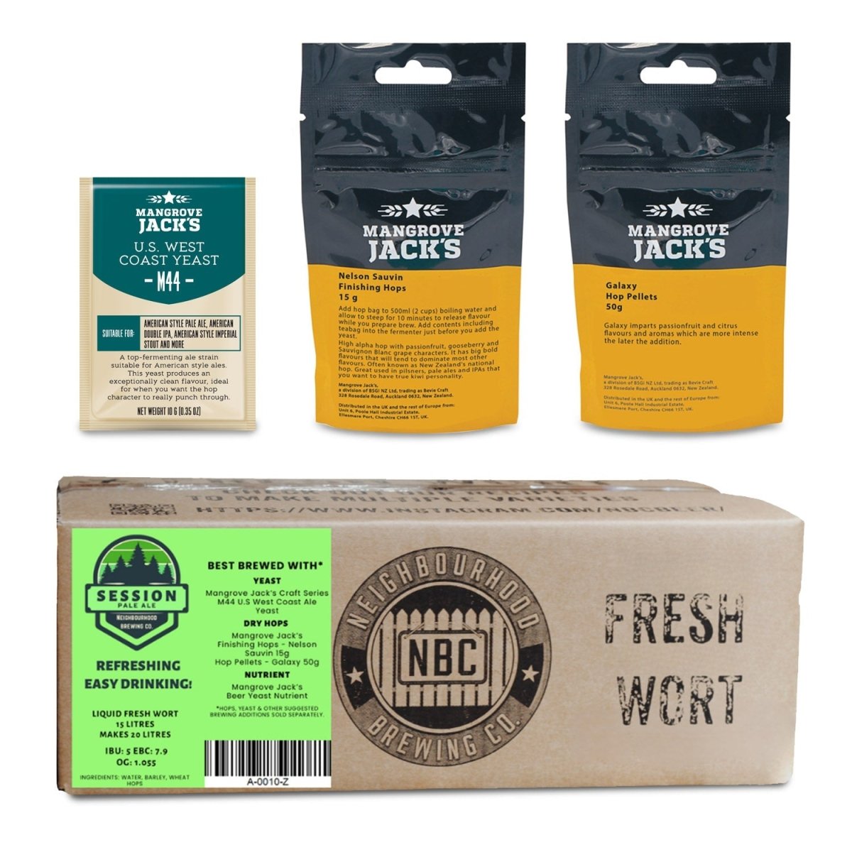 Neighbourhood Brewing Co. Session Pale Ale Fresh Wort Kit with Mangrove Jack's Additions
