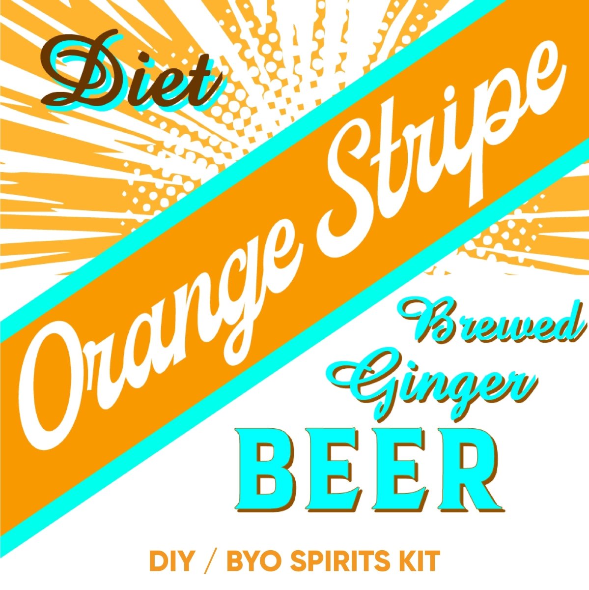 Orange Stripe Jamaican Brewed Ginger Beer Diet DIY BYO keg kit
