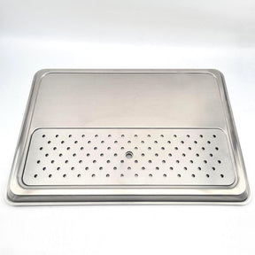 Large stainless steel plinth drip tray 410mm x 600mm