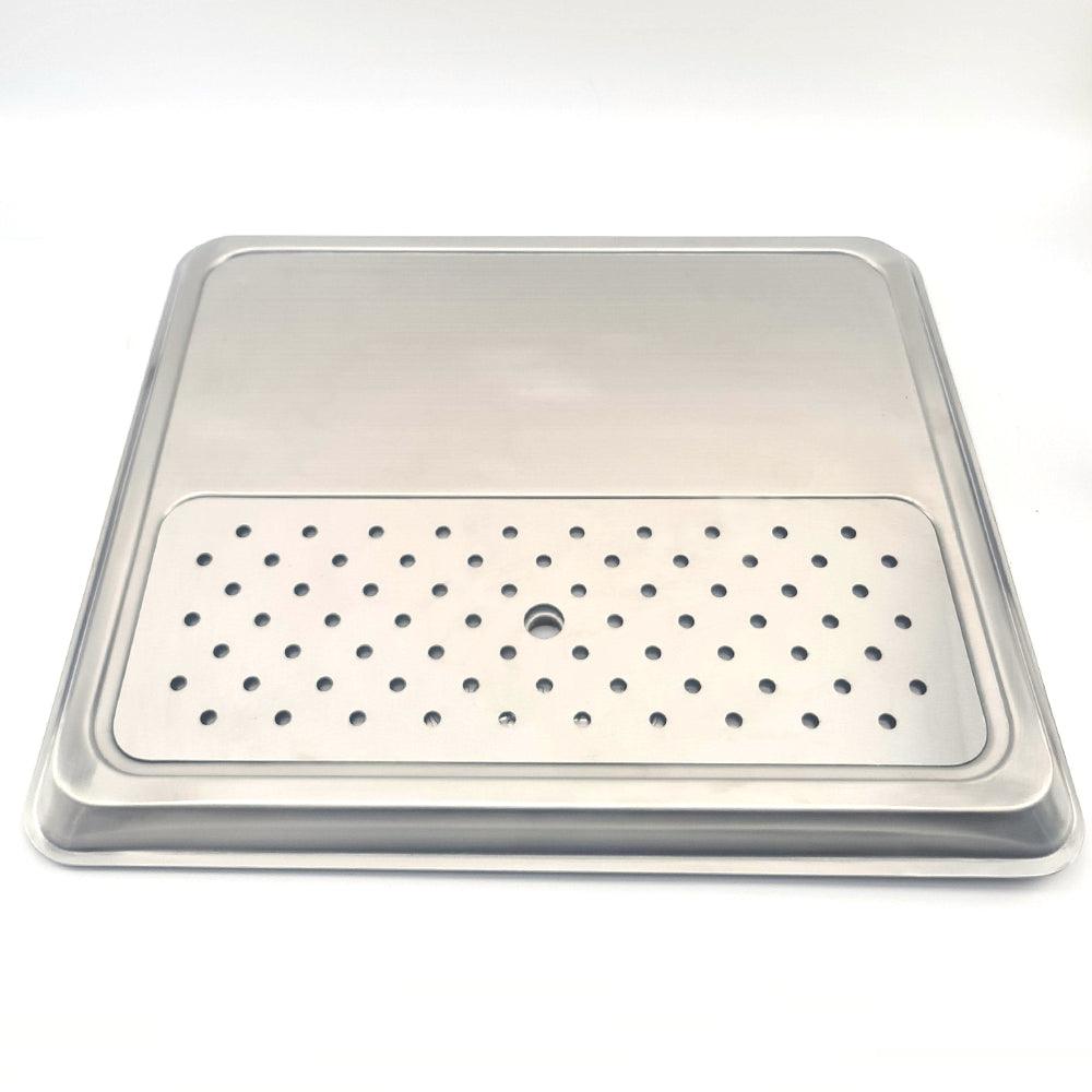Medium stainless steel plinth drip tray 410mm x 480mm