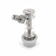 Ball lock gas disconnect with integrated check valve