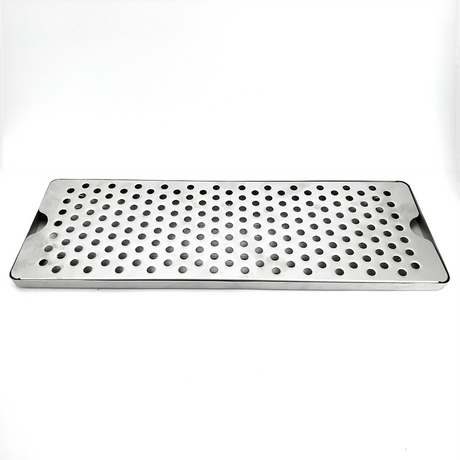 Punched stainless steel counter top drip tray