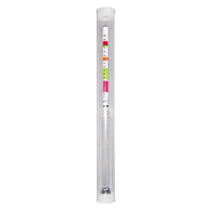 Easy read tri-colour hydrometer with test jar