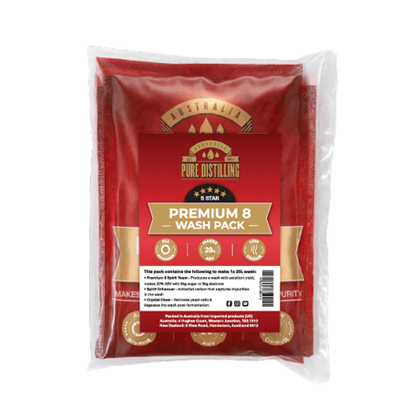 Pure Distilling Premium 8 Wash Pack inc. Yeast/Clear/Carbon - Distillery King Australia