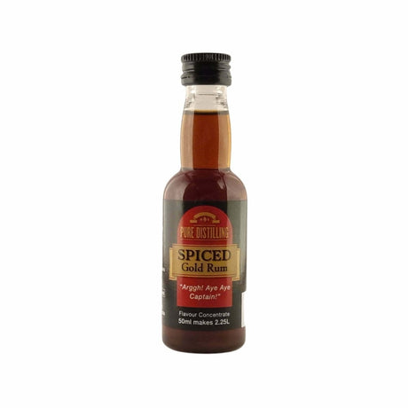 Pure Distilling Rum Spiced Gold Rum Essence 50mL - Flavours 2.25L of Neutral Alcohol - Distillery King Australia
