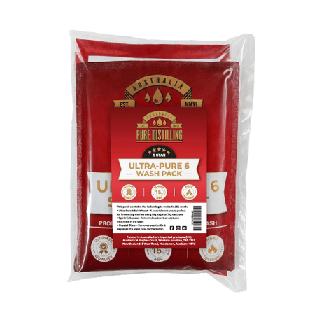 Pure Distilling Ultra-Pure 6 Wash Pack inc. Yeast/Clear/Carbon (NEW!) - Distillery King Australia