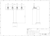 Ultra T FasTap quad 4 tap T-bar beer tower