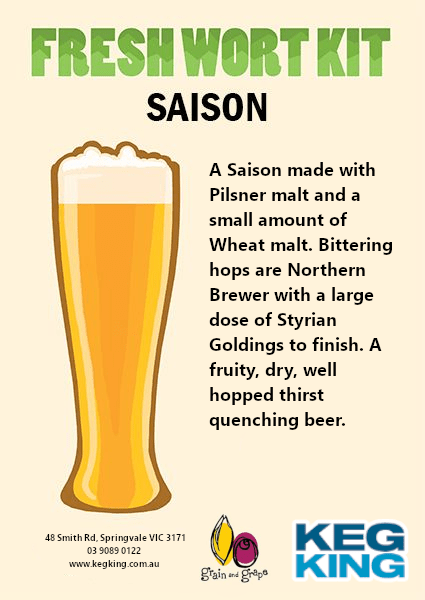 Saison fresh wort kit for home brewing