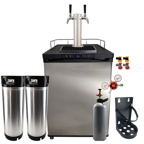 Series X Kegerator 2 Tap Double Tap Two Tap PREMIUM BUNDLE 2x Taps with 2 New Kegs, Gas & Disconnects - Distillery King Australia
