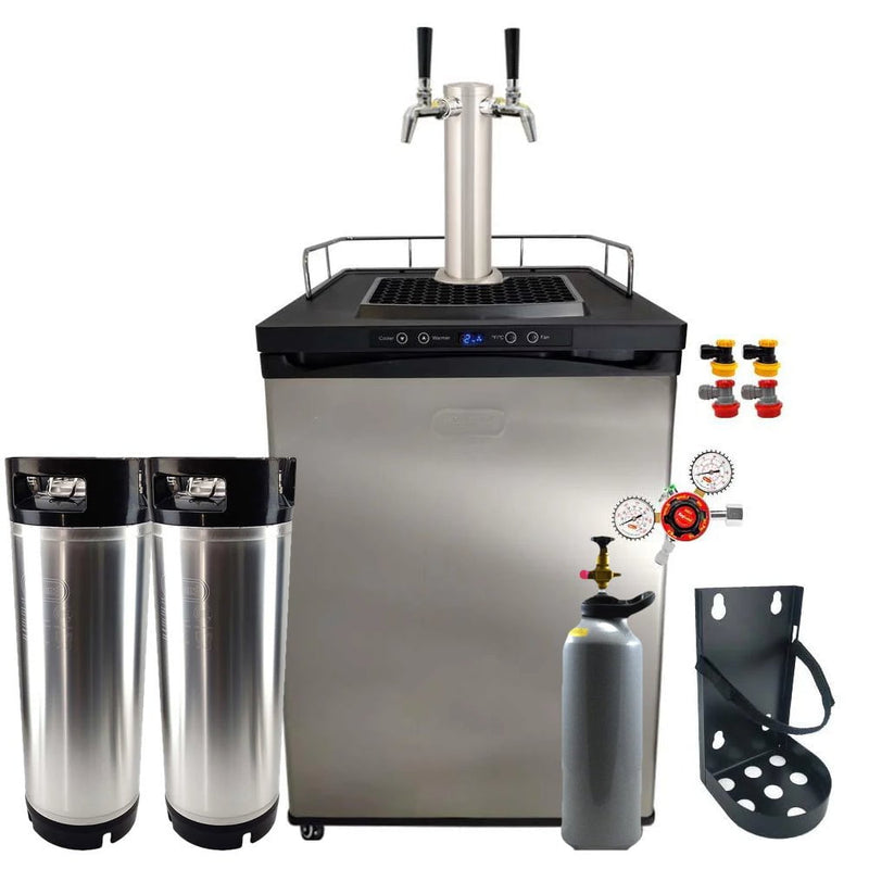Series X Kegerator 2 Tap Double Tap Two Tap PREMIUM BUNDLE 2x Taps with 2 New Kegs, Gas & Disconnects - Distillery King Australia