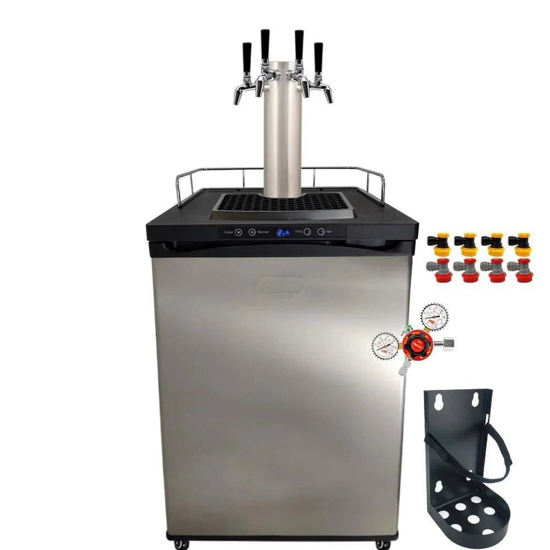 Series X Kegerator 4 Tap Quadruple Tap Four Tap PREMIUM BUNDLE 4x Taps with 4 New Kegs, Gas & Disconnects - Distillery King Australia