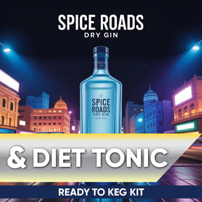 Spice Roads Dry Gin and Diet Tonic ready to keg kit