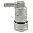 Stainless liquid ball lock disconnect with barb, black collar