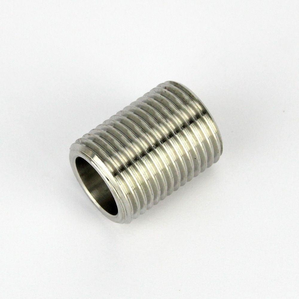 Stainless steel pipe nipple, external 1/2 inch BSP thread