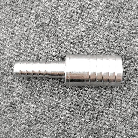 Stainless steel splicer, 6mm barb x 13mm barb