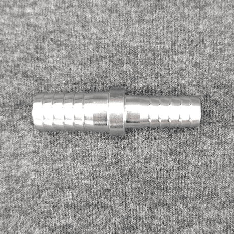 Stainless steel barbed hose splicer 8mm to 10mm