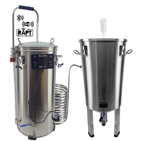 Stainless steel duo deal, WiFi 35L BrewZilla Gen 4 and 32L conical fermenter