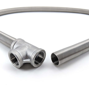 Stainless steel helix coil, 1m, with tee