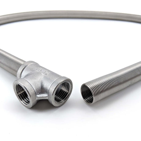 Stainless steel helix coil, 1m, with tee