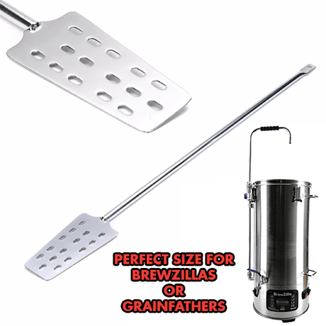 Stainless steel mash paddle for brewing