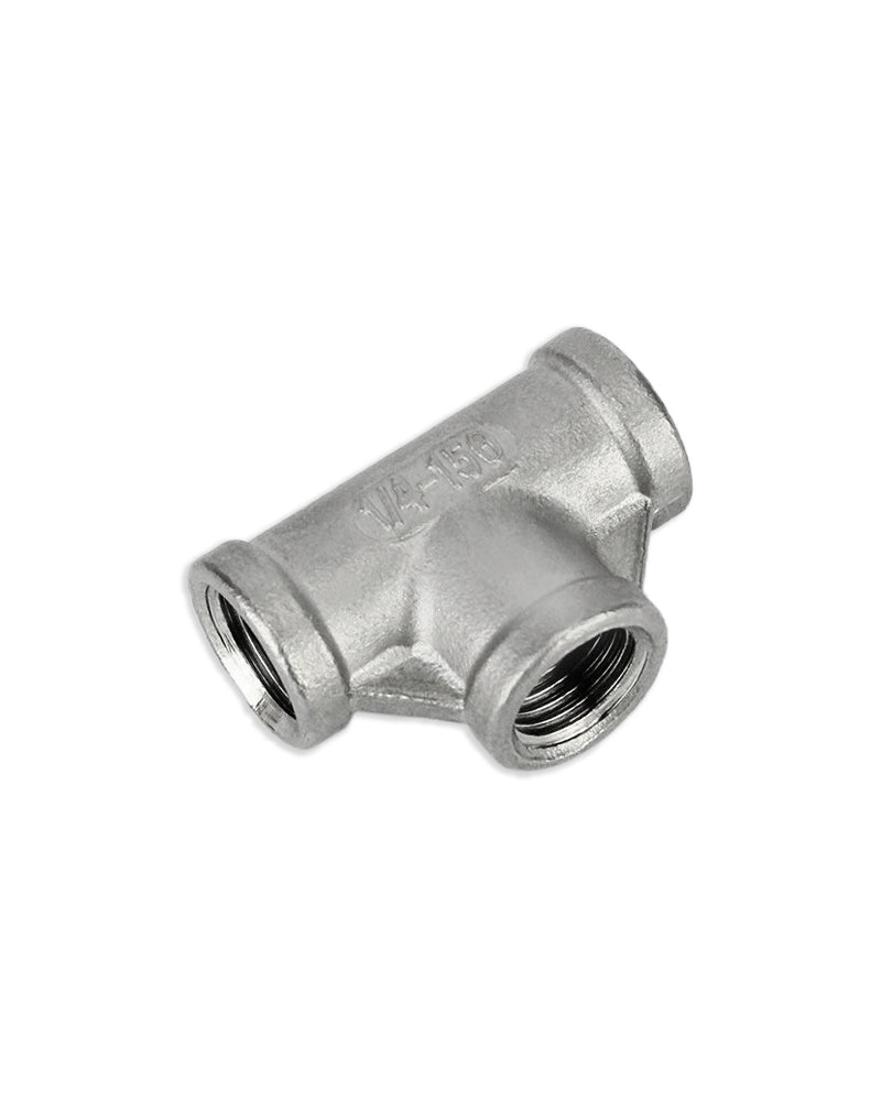 Stainless Steel Tee - Internal 1/4 Inch BSP Thread