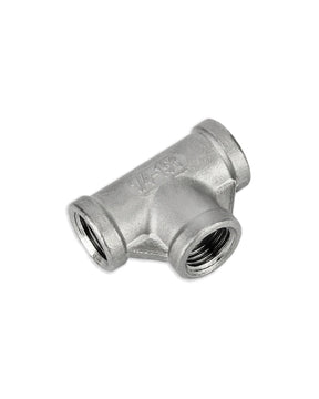Stainless Steel Tee - Internal 1/4 Inch BSP Thread