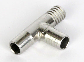 Stainless steel tee fitting with 13mm barb