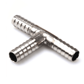 Stainless steel tee fitting, 6mm barb