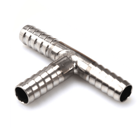 Stainless steel tee fitting, 6mm barb