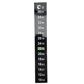Stick-on strip thermometer for fermenters