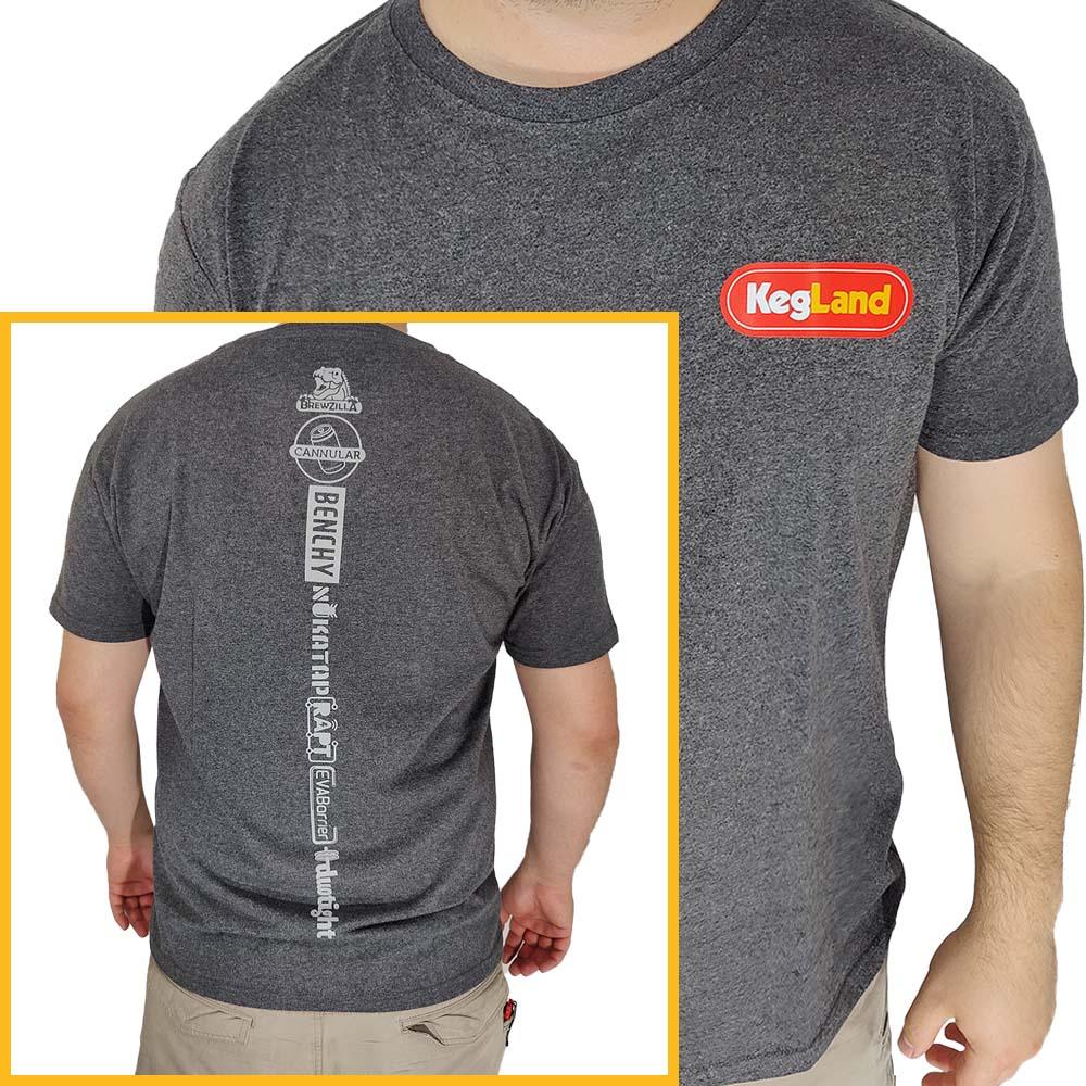 Striped logo t-shirt in dark grey