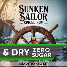 Sunken Sailor Spiced Rum and Dry Zero Sugar Ready to Keg Kit