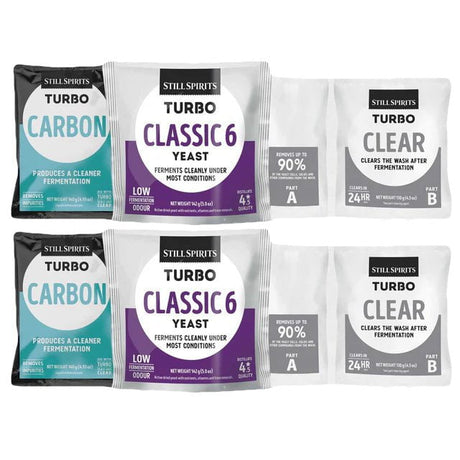 T500 Classic 6 Double Pack with 2x Classic 6 Yeast, 2x Turbo Carbon & 2x Turbo Clear - Distillery King Australia