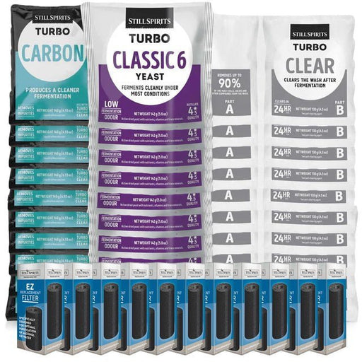 T500 Classic 6 Yeast, Carbon, Clear & EZ Filter 10 Pack - Distillery King Australia