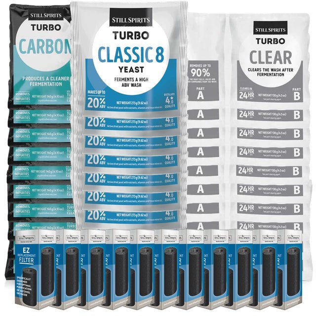 T500 Classic 8 Yeast, Carbon, Clear & EZ Filter 10 Pack - Distillery King Australia
