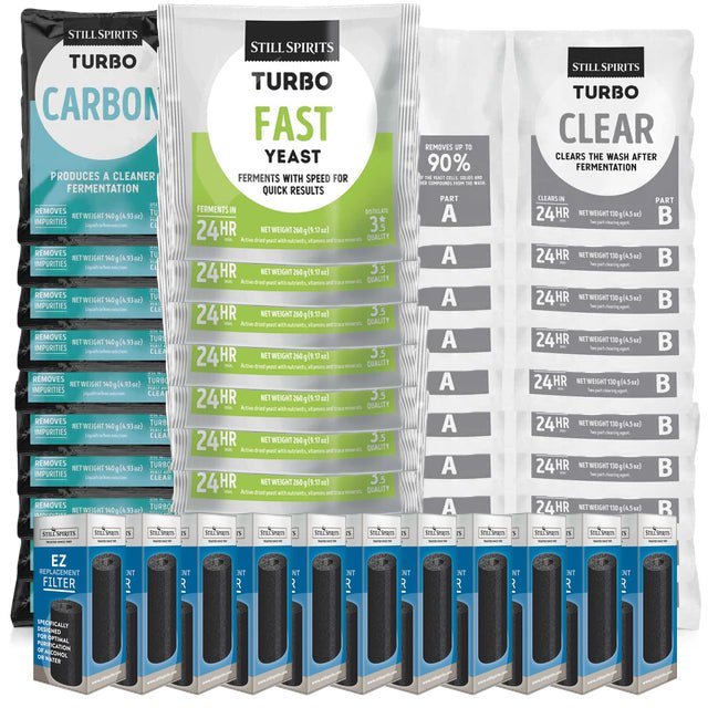 T500 Fast Yeast, Carbon, Clear & EZ Filter 10 Pack - Distillery King Australia