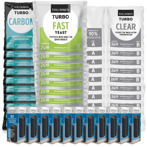 T500 Fast Yeast, Carbon, Clear & EZ Filter 10 Pack - Distillery King Australia