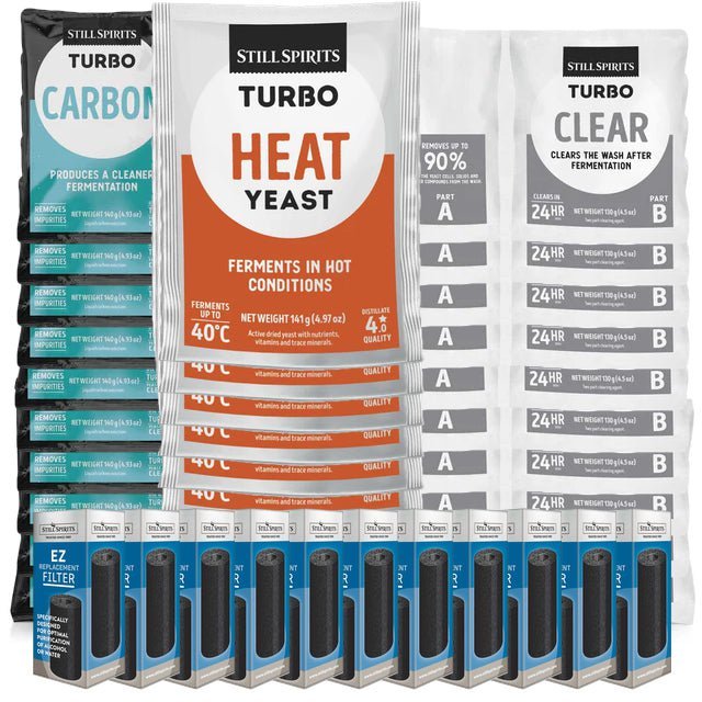 T500 Heat Yeast, Carbon, Clear & EZ Filter 10 Pack - Distillery King Australia