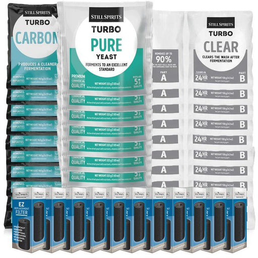 T500 Pure Yeast, Carbon, Clear & EZ Filter 10 Pack - Distillery King Australia