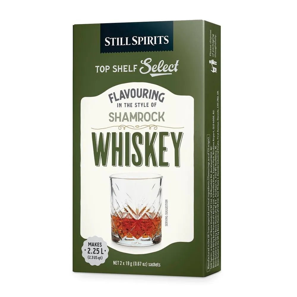Top Shelf Select Whiskey Shamrock Whisky Essence (2 x 1.125L Sachets) - Distillery King Australia