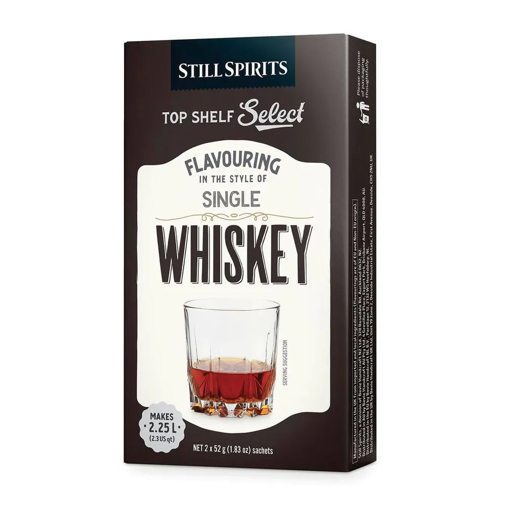 Top Shelf Select Whiskey Single Whisky Essence (2 x 1.125L Sachets) - Distillery King Australia