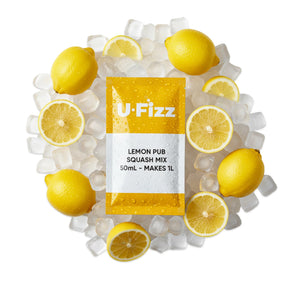 U-Fizz natural lemon pub squash mix bottle