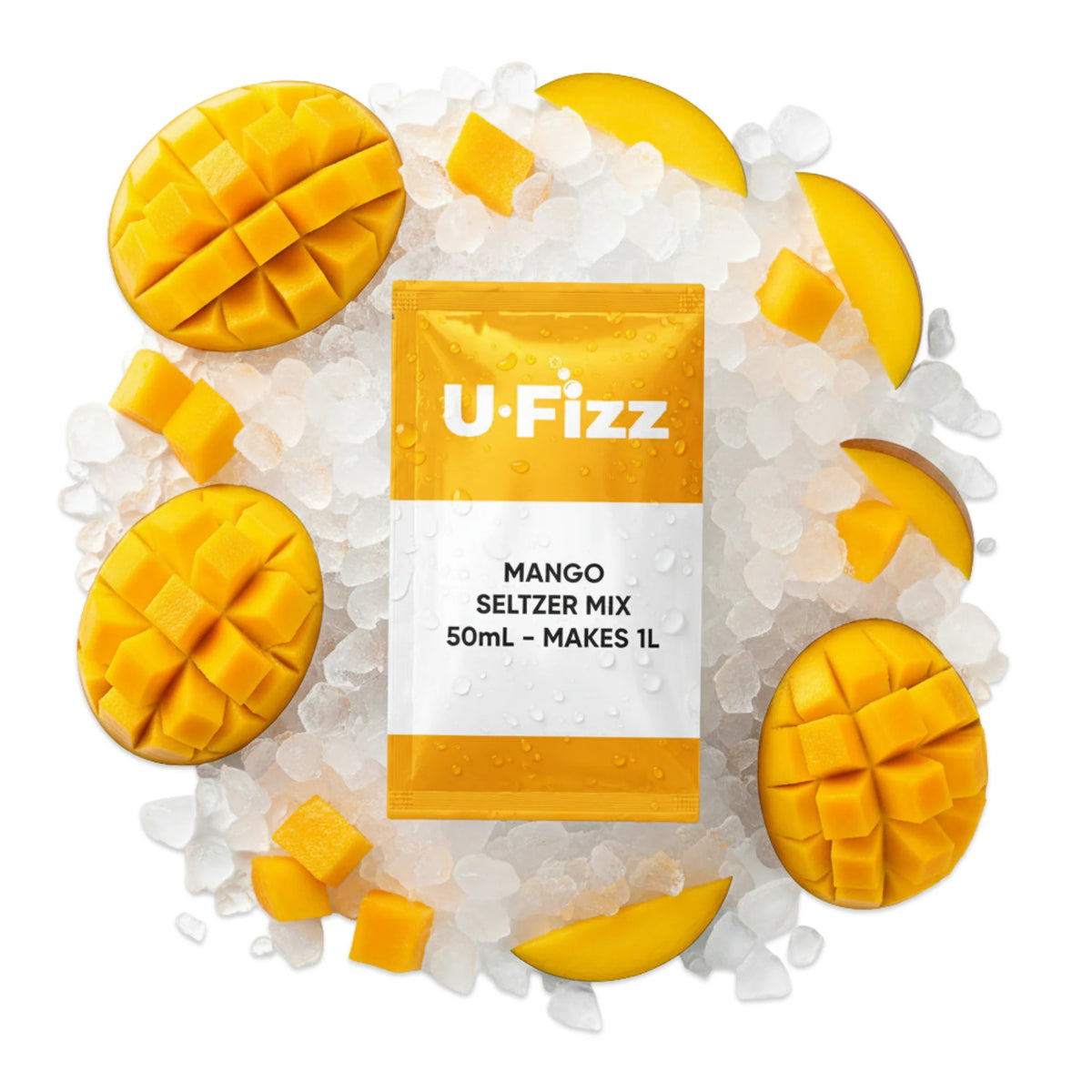 U-Fizz natural mango seltzer mix bottle